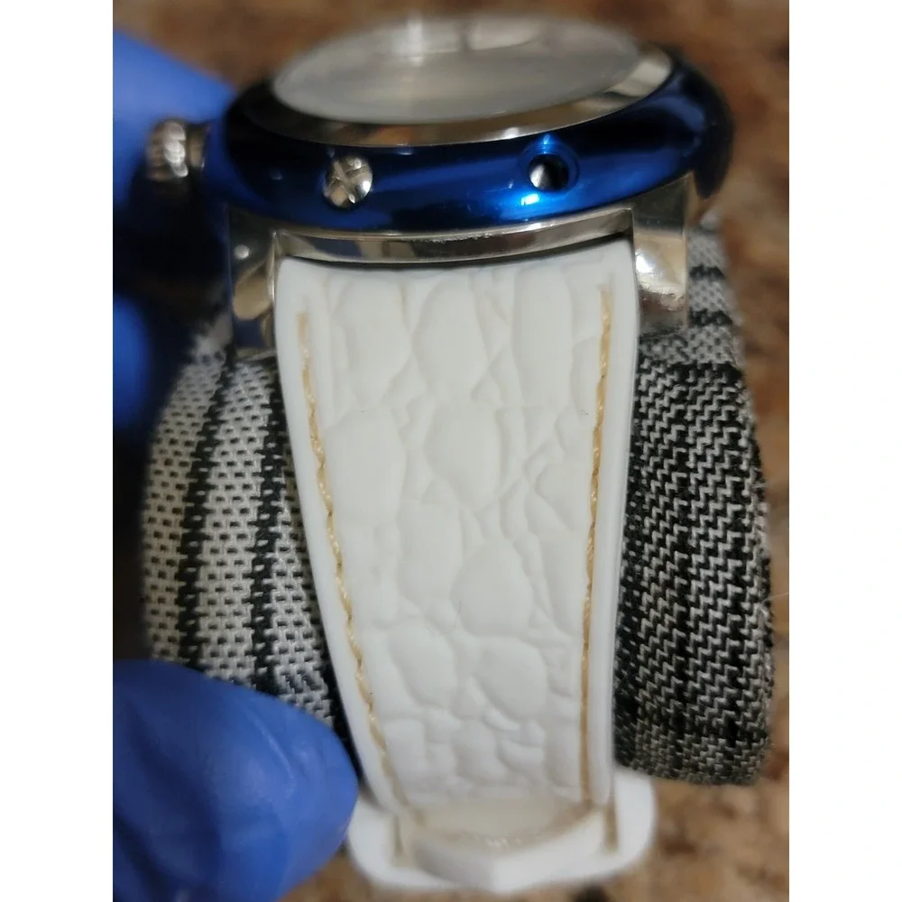 Glam Rock Watch--Miami Collection Blue White Strap 100M WORKING READ DESCRIPTION